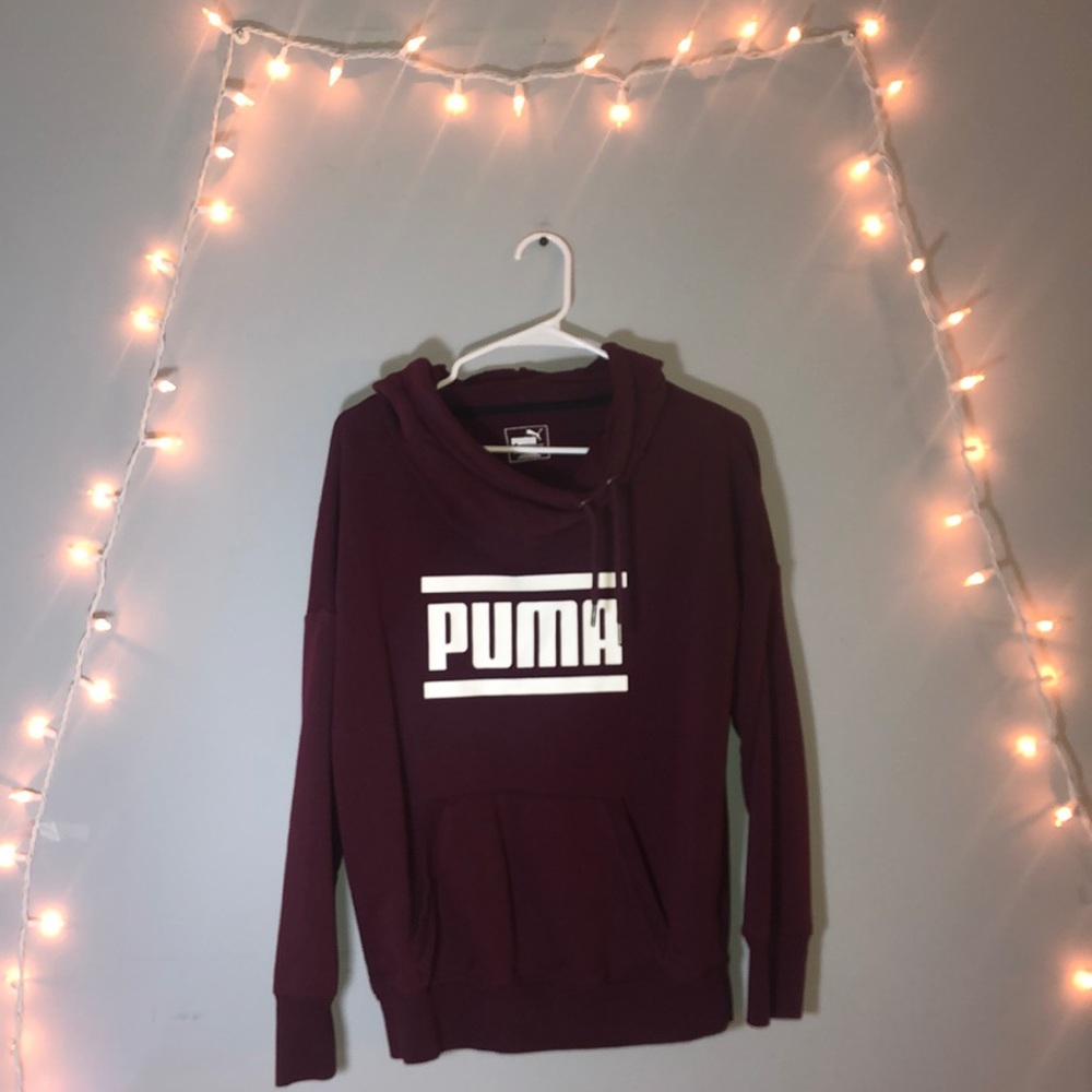 maroon puma hoodie